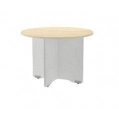 Mesa de reunion rocada meeting 3006ab02 estructura madera gris aluminio en aspas tablero madera gris 120 cm