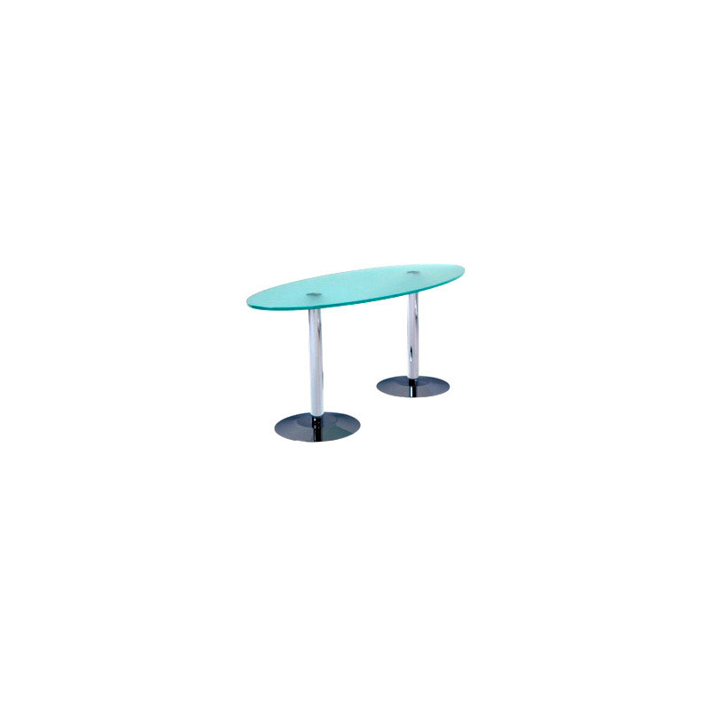 Mesa de centro rocada meeting 3009ap05 estructura cromada tablero cristal templado 110x50 cm