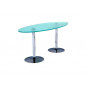 Mesa de centro rocada meeting 3009ap05 estructura cromada tablero cristal templado 110x50 cm