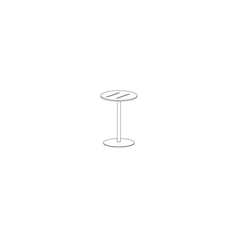 Mesa de centro rocada meeting 3008atw02 estructura metalica blanca tablero madera gris altura 100 cm diametro 50 cm