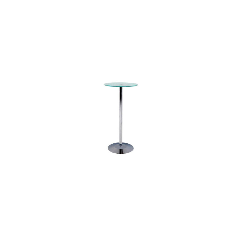 Mesa de centro rocada meeting 3008ap05 estructura cromada tablero cristal templado altura 100 cm diametro 50 cm