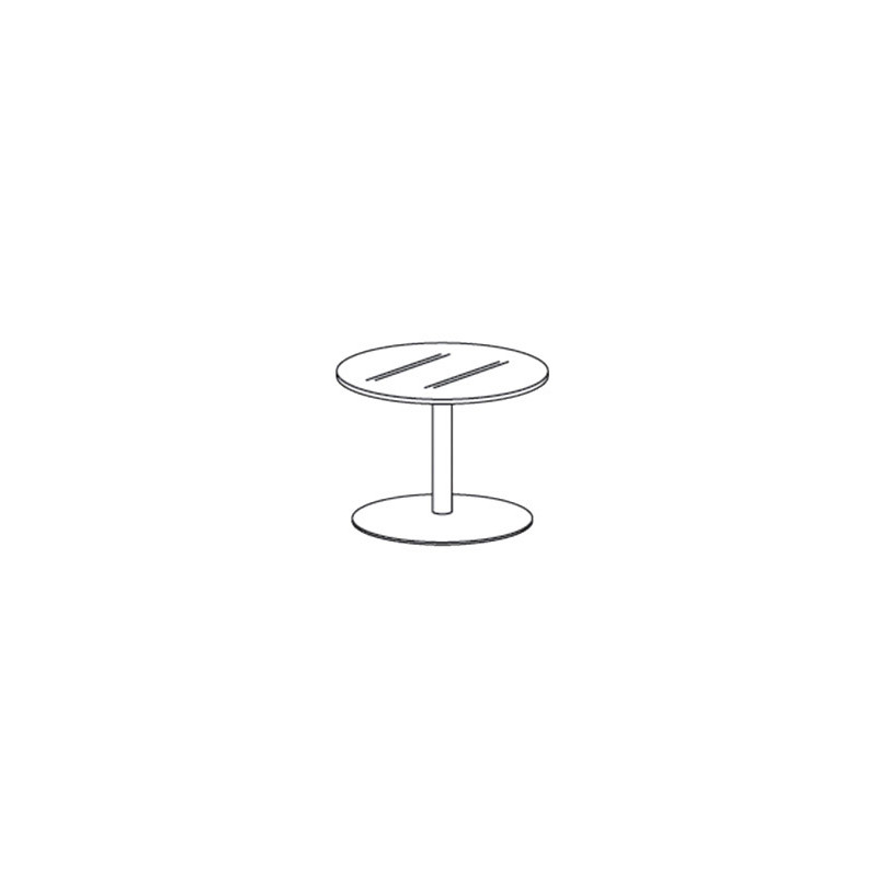 Mesa de centro rocada meeting 3007atw04 estructura metalica blanca tablero madera blanco altura 50 cm diametro 50 cm