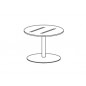 Mesa de centro rocada meeting 3007atw04 estructura metalica blanca tablero madera blanco altura 50 cm diametro 50 cm