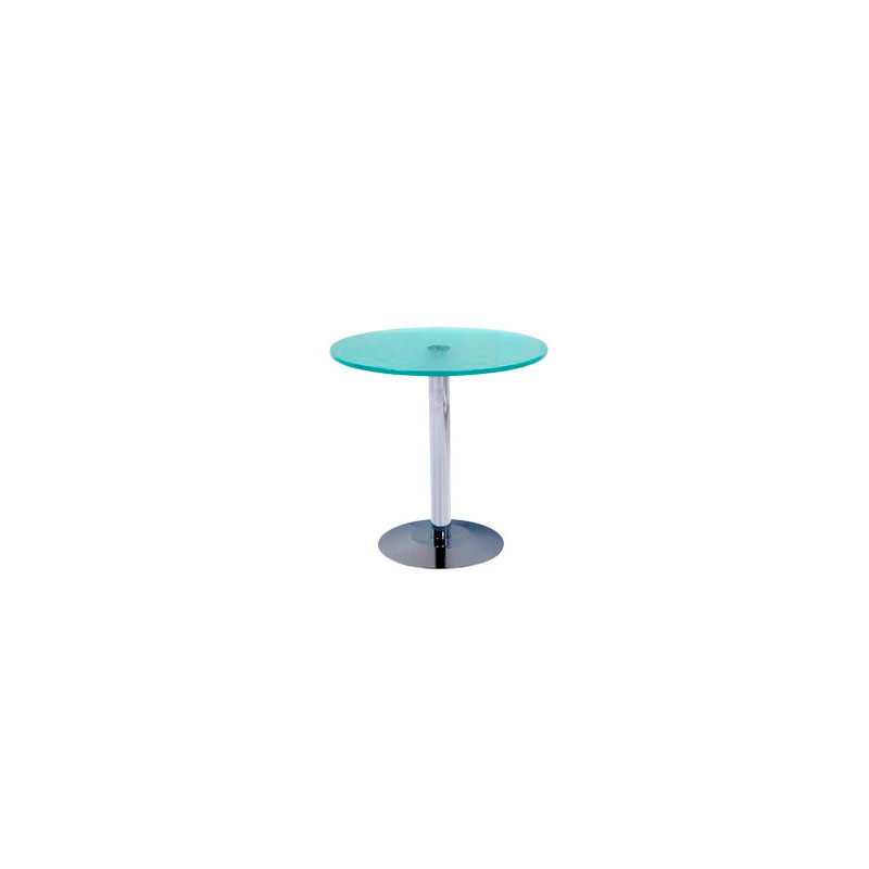 Mesa de centro rocada meeting 3007ap05 estructura cromada tablero cristal templado altura 50 cm diametro 50 cm
