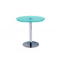 Mesa de centro rocada meeting 3007ap05 estructura cromada tablero cristal templado altura 50 cm diametro 50 cm