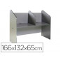 Mesa centro de llamadas rocada doble serie welcome 166x132x65 cm acabado ab02 aluminio/gris