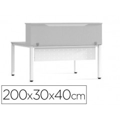 Mostrador de altillo rocada valido para mesas work metal executive 200x30x40 cm acabado an02 gris/gris