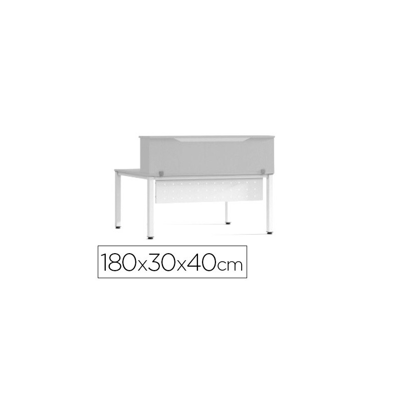 Mostrador de altillo rocada valido para mesas work metal executive 180x30x40 cm acabado an02 gris/gris