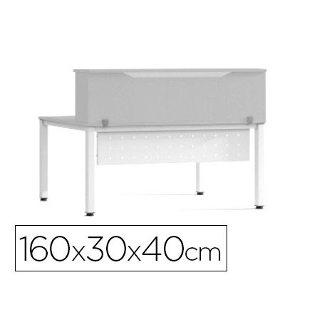 Mostrador de altillo rocada valido para mesas work metal executive 160x30x40 cm acabado an02 gris/gris