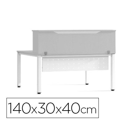 Mostrador de altillo rocada valido para mesas work metal executive 140x30x40 cm acabado an02 gris/gris