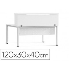 Mostrador de altillo rocada valido para mesas work metal executive 120x30x40 cm acabado aw04 blanco/blanco