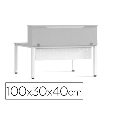 Mostrador de altillo rocada valido para mesas work metal executive 100x30x40 cm acabado an02 gris/gris
