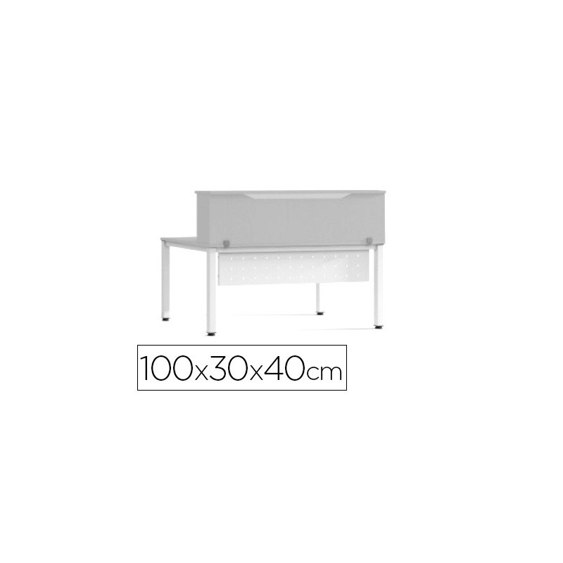 Mostrador de altillo rocada valido para mesas work metal executive 100x30x40 cm acabado aw04 blanco/blanco