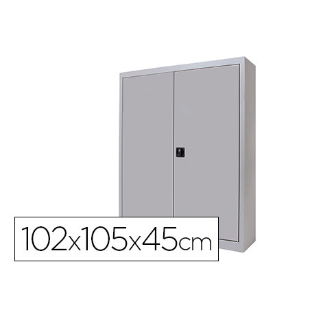 Armario metalico rocada dos puertas batientes incluye dos balda 102x105x45 cm acabado ac00 gris/gris
