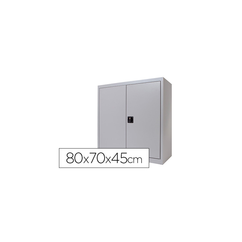 Armario metalico rocada dos puertas batientes incluye una balda 80x70x45 cm acabado ac00 gris/gris