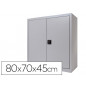 Armario metalico rocada dos puertas batientes incluye una balda 80x70x45 cm acabado ac00 gris/gris