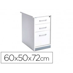Cajonera rocada con tres cajones serie store 60x50x72 cm acabado aw04 blanco/blanco