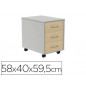 Cajonera rocada con tres cajones serie store 58x40x59,5 cm acabado an04 gris/blanco