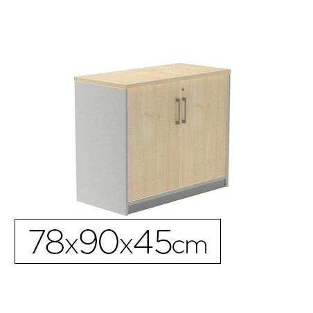 Armario rocada con dos puertas serie store 78x90x45 cm acabado ab04 aluminio/blanco