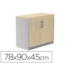 Armario rocada con dos puertas serie store 78x90x45 cm acabado ab02 aluminio/gris