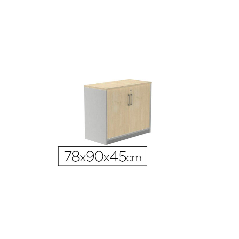 Armario rocada con dos puertas serie store 78x90x45 cm acabado an02 gris/gris