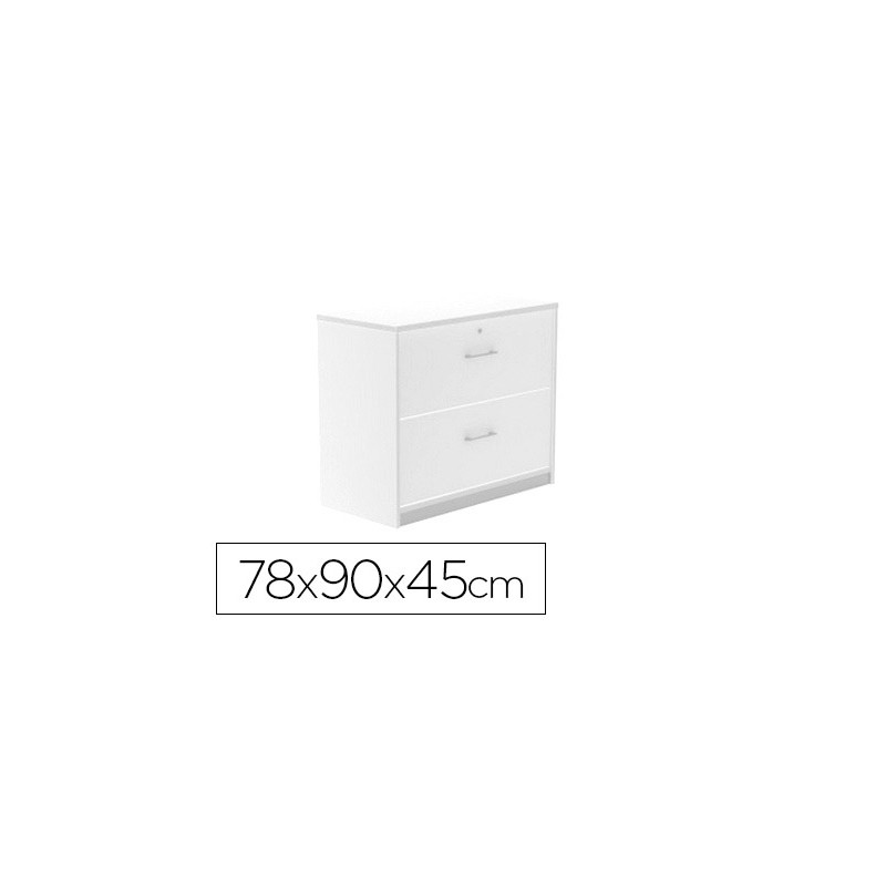 Armario rocada con dos cajones serie store 78x90x45 cm acabado aw04 blanco/blanco