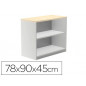Armario rocada con dos estantes serie store 78x90x45 cm acabado ab01 aluminio/haya