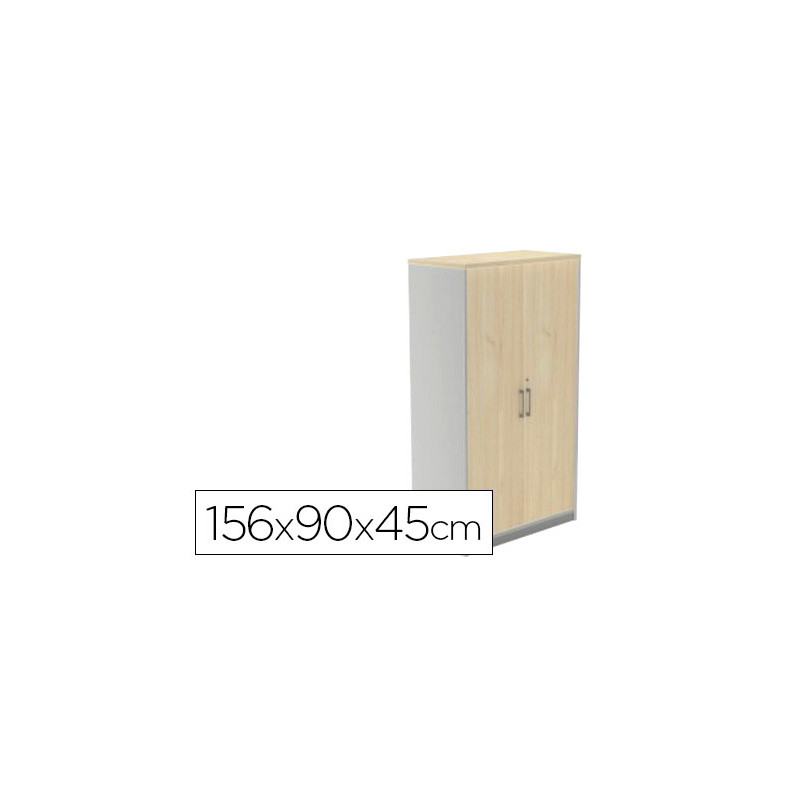 Armario rocada con cuatro estantes y dos puertas serie store 156x90x45 cm acabado an02 gris/gris