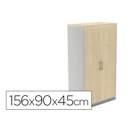 Armario rocada con cuatro estantes y dos puertas serie store 156x90x45 cm acabado an02 gris/gris