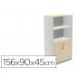 Armario rocada con tres estantes y dos puertas inferiores serie store 156x90x45 cm acabado gris/gris