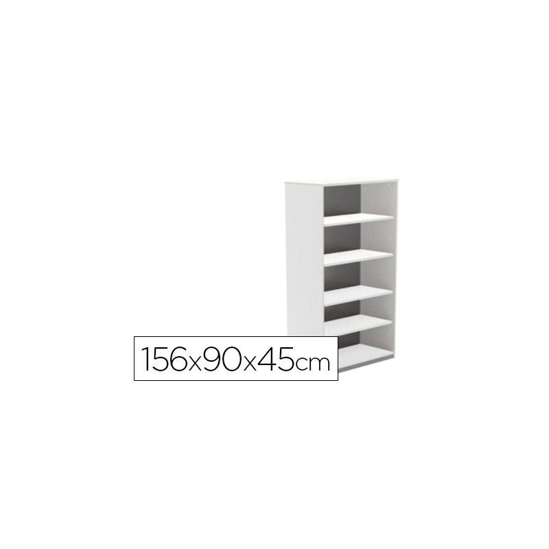Armario rocada con cuatro estantes serie store 156x90x45 cm acabado aw04 blanco/blanco