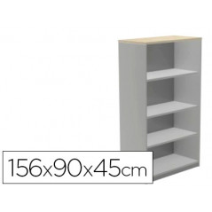 Armario rocada con cuatro estantes serie store 156x90x45 cm acabado ab04 aluminio/blanco