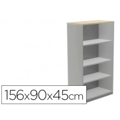 Armario rocada con cuatro estantes serie store 156x90x45 cm acabado ab02 aluminio/gris