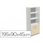 Armario rocada con cuatro estantes y dos puertas inferiores serie store 195x90x45 cm acabado gris/gris