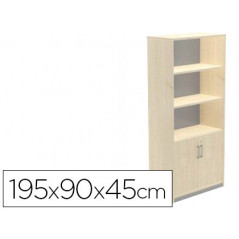 Armario rocada con tres estantes y dos puertas inferiores serie store 195x90x45 cm acabado aa01