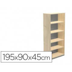 Armario rocada con cinco estantes serie store 195x90x45 cm acabado aa01 haya/haya