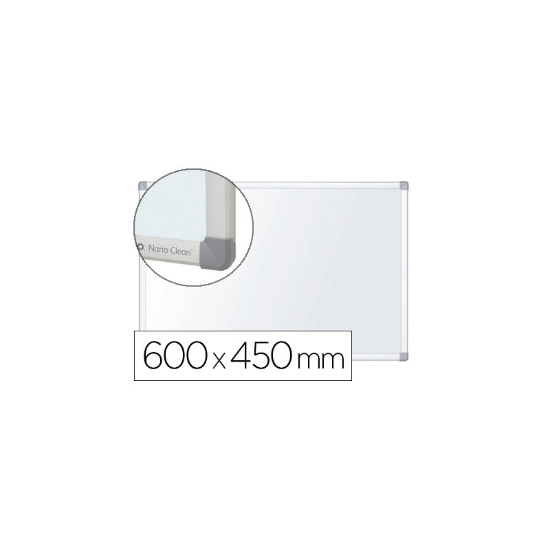 Pizarra blanca nobo nano clean magnetica lacada acero marco aluminio 60x45 cm
