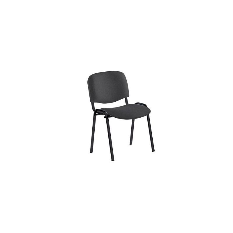 Silla rocada confidente estructura metalica tapizada en tela ignifuga negra 57x81x48 cm