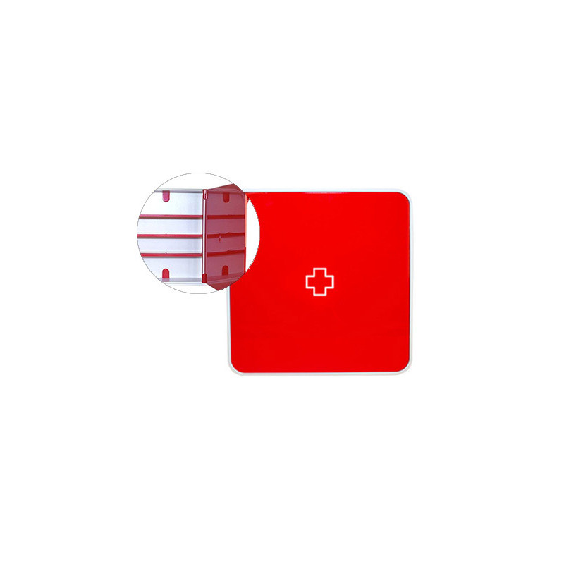 Botiquin paperflow plastico 3 estantes para medicinas 320x70x320 mm rojo
