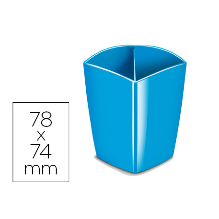 Cubilete portalapices cep azul opaco plastico magnetico 78x74x95 mm