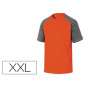 Camiseta de algodon deltaplus color gris/naranja talla xxl