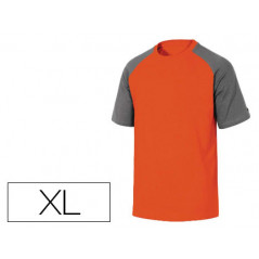 Camiseta de algodon deltaplus color gris naranja talla xl