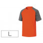 Camiseta de algodon deltaplus color gris/naranja talla l