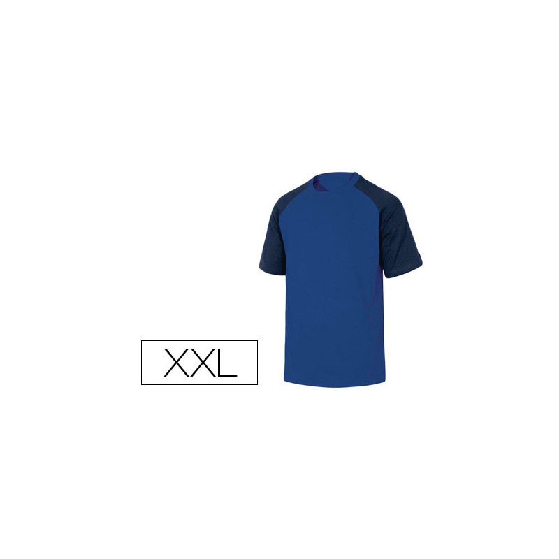 Camiseta de algodon deltaplus color azul/negro talla xxl