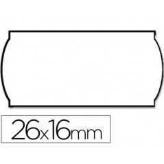 Etiquetas meto onduladas 26 x 16 mm lisa blanca removible rollo 1200 etiquetas