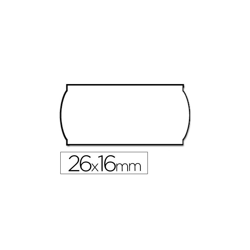 Etiquetas meto onduladas 26x16 mm lisa blanca removible rollo 1200 etiquetas