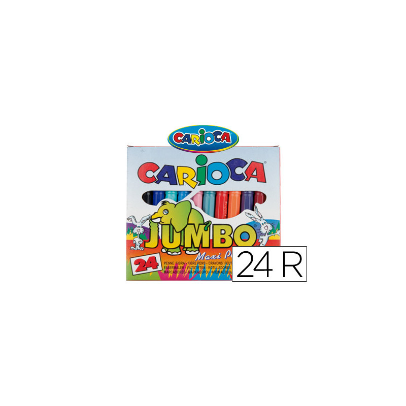 Rotulador carioca jumbo punta gruesa estuche de 24 unidades colores surtidos