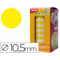 Gomets autoadhesivos circulares 10,5mm amarillo rollo de 5192 unidades