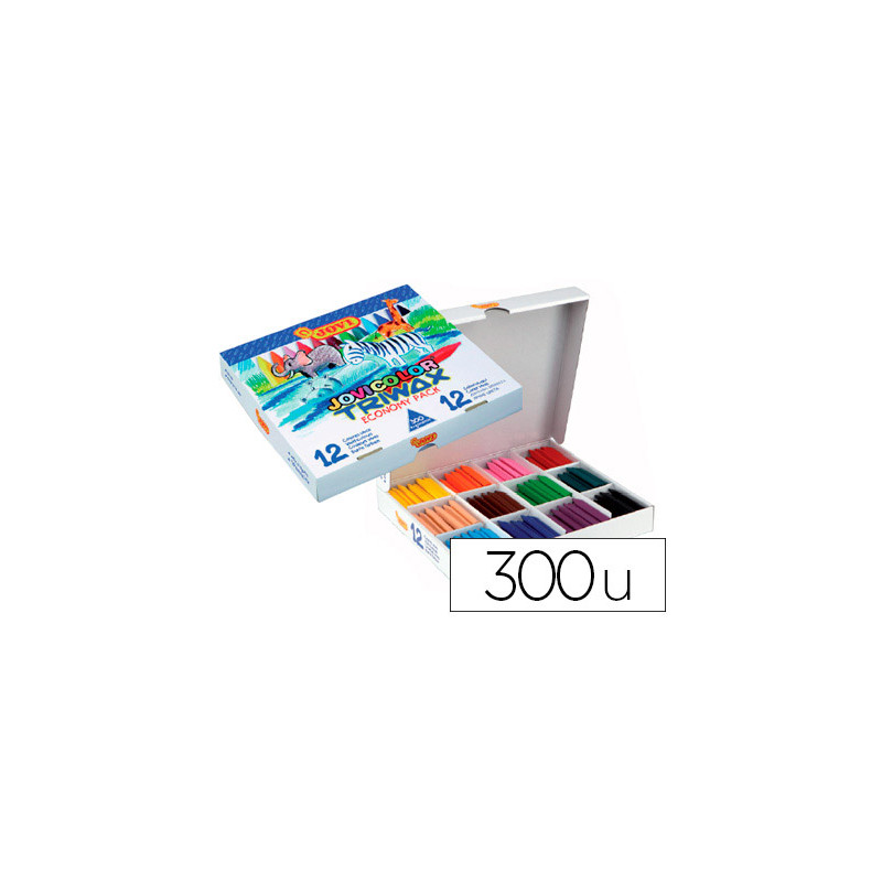 Lapices cera jovicolor triwax caja de 300 unidades 12 colores surtidos