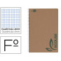 Cuaderno espiral liderpapel din a4 ecouse tapa cartulina kraft 80h papel reciclado 80 gr cuadro 4mm con margen